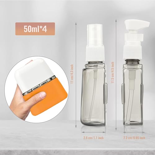 Bpluma Travel Bottles, Leak Proof Containers For Toiletries TSA Approved Airplane Accessories Kits For Liquid With Labels - color: Pack of 4 - Orange