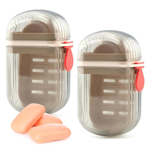 2 Pcs Travel Soap Case,Versatile Portable Travel S-OAP Box Leakproof Soap Container with Lid for Bathroom Shower Gym School Camping Vacation and Outdoor Activities(Size:2 pcs)