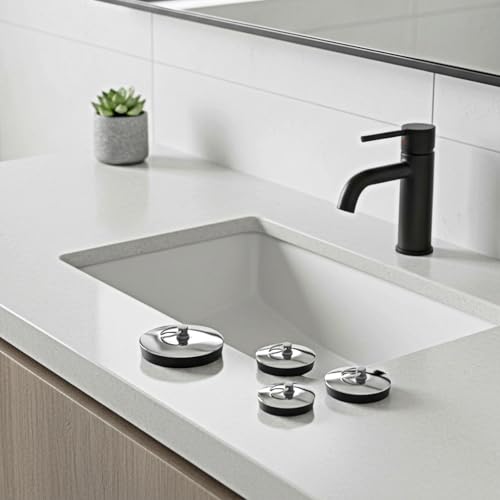 4PCS Stainless Steel Sink Stopper Drain Plug, Rubber Drain-Stoppers, Tub Drain-Stopper, Bathtub Stopper Plugs with Hanging Ring, Universal Bathtub Plug Drain-Stopper for Kitchen and Bathroom (4 Size)