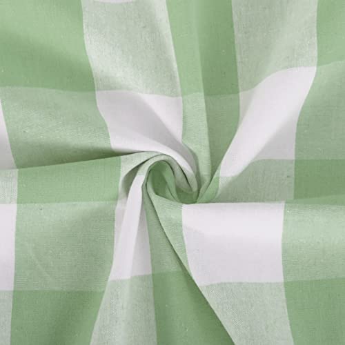 3 Pc Cotton Classic Country Farmhouse Kitchen Window Curtain -Mint Green & White Buffalo Check Tier & Valance Set, 54" x 18" / 27" x 30" - color: Plaids Mint Green&white, size: 27"W x 30"L (Pack of 3)