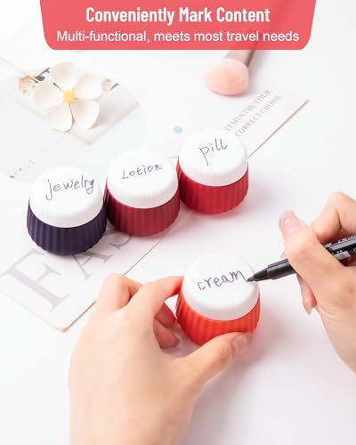Mrsdry 4 Pack Travel Size Toiletries, TSA Approved Silicone Jars, Leak-Proof, Wide Opening, Portable with Clear Bag - color: Rose, size: 1 oz