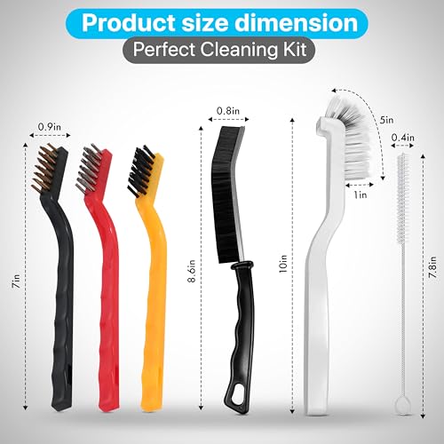 KUTO 12pcs Cleaning Brush Set, Straw Brushes,Hard Bristle Crevice Cleaning for Kitchen, Bathroom, Corner, Window, Faucets, Grout, Cup, Bottle