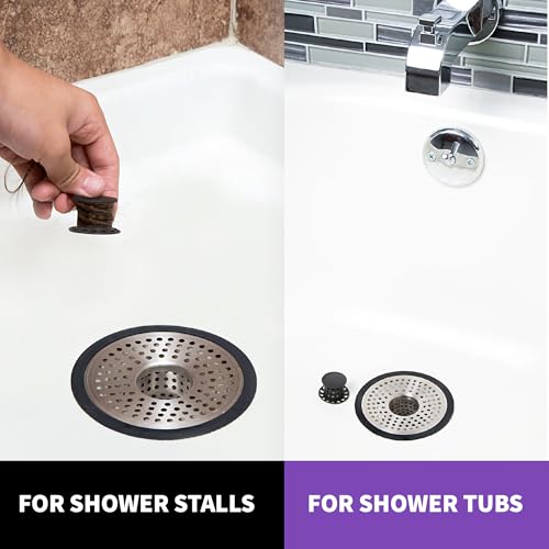 ShowerShroom SHSULT755 Ultra Revolutionary Shower Hair Catcher Drain Protector, No Size, Stainless - color: Stainless