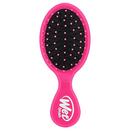 Wet Brush Mini Detangler Hair Brush, Pink - Detangling Travel Hair Brush - Ultra-Soft IntelliFlex Bristles Glide Through Tangles with Ease - Pain-Free - All Hair Types - color: Pink, size: 1 Count (Pack of 1)