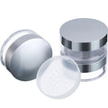 Hotop 3 Pieces 50ml Empty Loose Powder Containers Travel Face Makeup Case Kit Refillable Portable Dusting Jars with Sifter and Lids for Blush Setting Powder Face Makeup (Plastic,Silver Lid)
