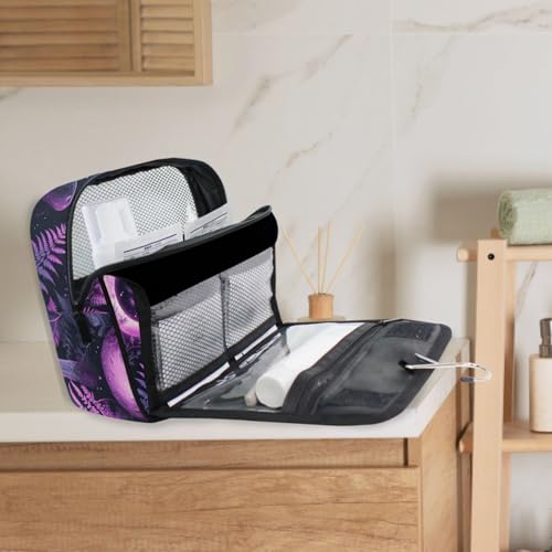 MNSRUU Hanging Toiletry Bag Gothic Skull Butterfly Travel Makeup bag for Toiletries Portable Travel Toiletry Organizer Cosmetic Bags with Hanging Hook - color: Skull I 4090