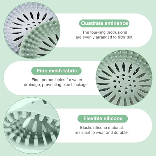 2 Pack Kitchen Sink Strainer Drain Cover Food Catcher Kitchen Filter Guard Drain Protector Strainer Basket Stopper Catcher(Green) - color: Green, size: 5.3 inch
