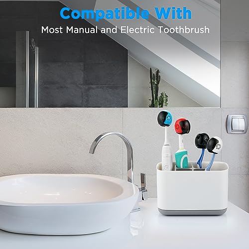 Frekare Toothbrush Covers Caps, Toothbrush Cover Brush Pod Case, Toothbrush Case Protector Fits Most Manual And Electric Tooth Brushes For Bathrooms Household Travel 4 Pack - color: White, White, Grey, Black