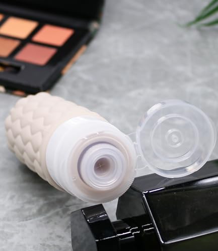 Silicone Travel Bottles for Toiletries 8 Pack Travel Size Toiletries 3.4 oz 1.7 oz, Leakproof Squeeze Travel Size Containers Refillable Cosmetic Jars Set for Shampoo, Conditioner, Creams - color: Creamy Candy-3.4oz