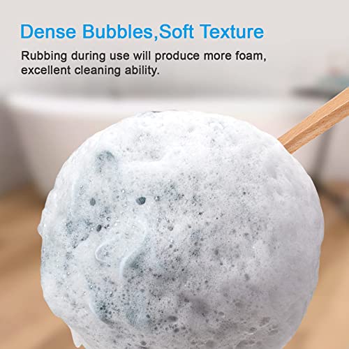 AmazerBath Shower Sponge Loofah Back Scrubber, PE Soft Mesh Loofah Body Scrubber with Long Wooden Handle, Bath Sponge for Men Women (Gray) - style: Gray