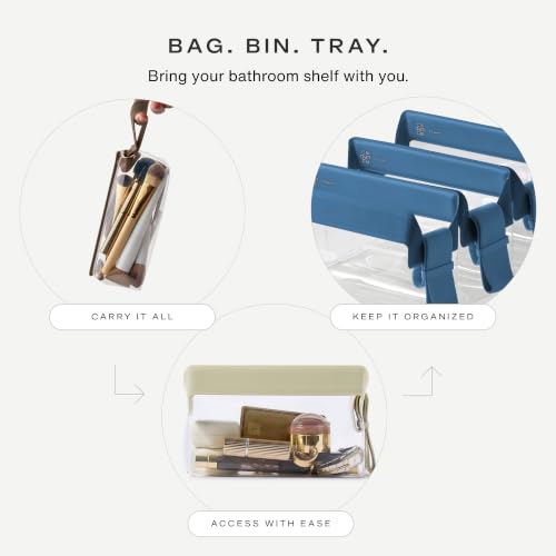 Cadence Parcel - Clear Travel Kit with Zipperless Magnetic Closure - Cove, Small - Durable, Leak-Resistant and TSA Approved Toiletry Bag - Modular Organization - Recycled TPU (.5 Qt) - color: Cove, size: Small