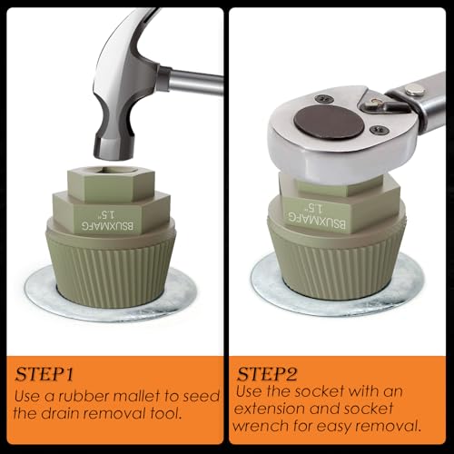 Bathtub Drain Remover Tool, 1-inch Socket Plating Coating Tub Drain Extractor, Remove The Old, Broken, Stubborn, Rusted Drain Tub Bathtub Stopper, Strong Grab Plumbing - size: 2-Pieces