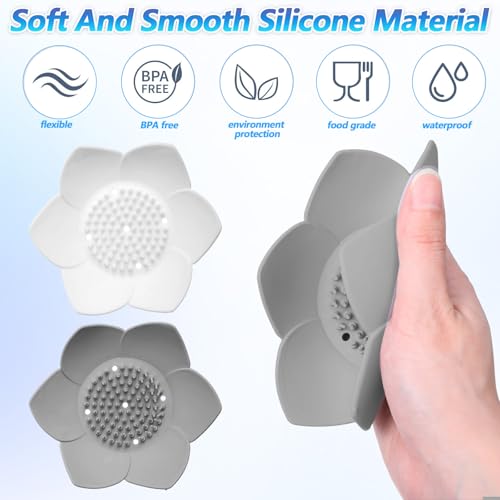 2 Pack Silicone Soap Dishes with Draining, Shower Steamer Tray | Self Draining Soap Holder, Shower Steamer Tray, for Bathtub Sink Bathroom Decor