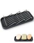 OZNER 304 Stainless Steel 3 Bar Soap Holder, Self Draining Soap Dish for Shower, Shampoo Bar Holder with Detachable Silicone Tray, Rust Proof Soap Saver for Bathroom Sink & Kitchen - size: L(9.25"*3.7)