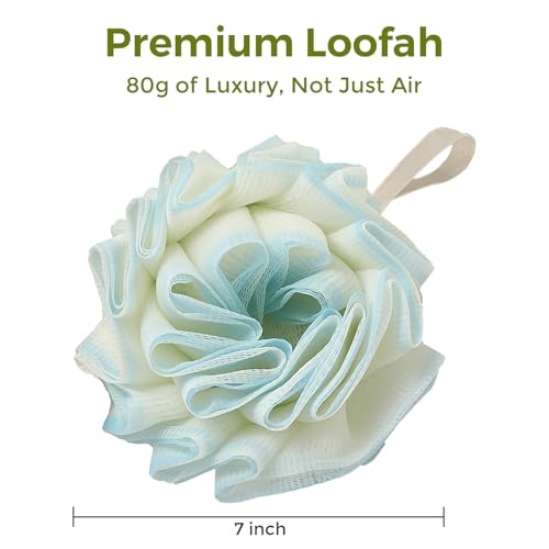 2-Pack Gradient Loofah Sponges for Women＆Men and All Skin Types＆Luxury Spa & Bath Exfoliator, Premium Exfoliating Shower and Bath Sponge Set - Purple＆Yellow - style: 【Gradient】Purple＆Yellow