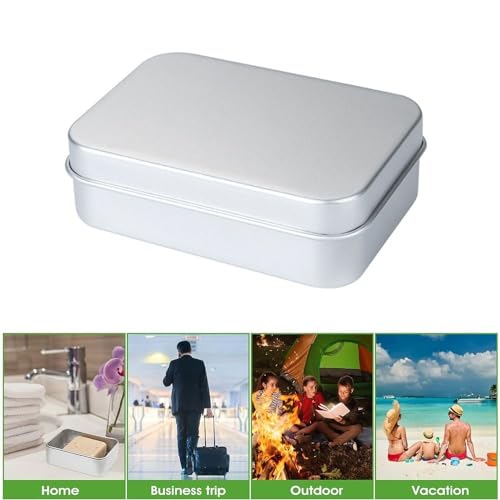 2 Pcs Aluminum Soap Holder, Multi-Purpose Large Capacity Portable Soap Case with Lid Keep Soap Dry, Soap Bar Holder for Bathroom, Camping, Gym, Hiking Traveling