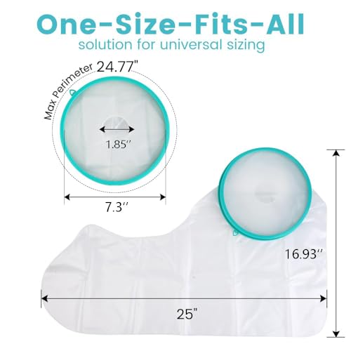 Cast Covers for Shower Arm, Waterproof Cast Cover, Cast Cover for Swimming, Cast Protector for Shower Adult, Elbow, Hand, Elbow, Upper Arm (Diameter - 7.9") Extra Long - color: Full Arm L, style: Reinforced Green