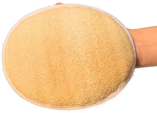 6 pcs/Set - 4 Natural Exfoliating Loofah luffa loofa Bath Brush On a Stick - with Long Wooden Handle Back Brush for Men & Women - 2 XL Large Exfoliating Body Pad - Shower Sponge Body Back Scrubber
