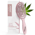 AIMIKE Hemp-Relax Detangler Hair Brush, Eco-Friendly Detangling Brush for Wavy Straight Hair, Vented Hairbrush w/Soft Bristles, Glide Through Tangles with Ease for Women, Kids, Wet & Dry Hair - color: Pink