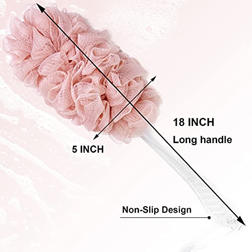 PPHAO - Loofah Sponge Back Scrubber Rough- Bath Brush Long Handle for Shower - Loofah Exfoliating for Men - Shower Loofah for Women - Pink Loofah - 1Pack - style: Pink