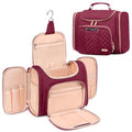 Tealari Large Toiletry Bag for Women Men,Bathroom Bag,Water Resistant Shower Bag,Makeup Bag,Toiletry Bags for Traveling,Hanging Toiletry Bag with Transparent Waterproof Phone Pocket - color: Wine Red
