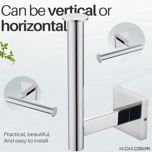 KOKOSIRI Toilet Paper Holder for Bathroom Toilet Roll Holder Hold Mega Rolls Wall Mounted, Polished Chrome Stainless Steel B2008CH - color: Polished Chrome, size: Vertical