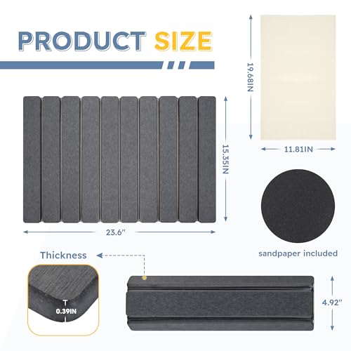 Large Foldable Stone Bath Mat,Diatomaceous Earth with Non-Slip and Super Absorbent, Dry Mat with Quick Dry for Bathroom,Easy to Clean（23.6" Lx15.35 W,Dark Grey） - color: Dark Grey