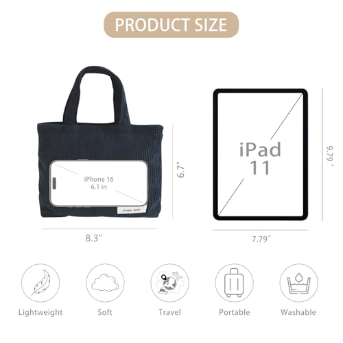 Wudygirl Makeup Bag Travel Cosmetic Bag for Women Small Makeup Pouch with Handle Zipper Cosmetic Pouch Handbag Aesthetic 8.3" x 6.7"(Navy Blue) - color: Navy Blue