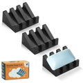 Self Draining Soap Dish Holder,Silicone Soap Dish,for Bathroom,Kitchen, Sponges，Can Extend Soap Life，Keep Soap Bars Dry and Easy Cleaning (Black,3-Pack) - color: Black,3-pack