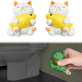 boeemi Cat Toilet Bolt Covers Glow in the Dark Decorative Caps 2 Pack | Bolt Hole 1.14'', Covers Ugly Toilet Bolts, Fun Bathroom Decor for Cat Lovers, Glows in the Dark After Light Exposure - style: White Cat