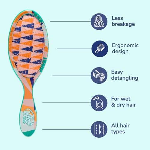 Wet Brush Original Detangler Hair Brush, Flag Up (Artful Ace) - Ultra-Soft IntelliFlex Bristles - Detangling Brush Glides Through Tangles For All Hair Types (Wet Dry & Damaged Hair) - Women & Men - color: Flag Up, size: 1 Count (Pack of 1)