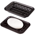 Kitchen and Bathroom Soap Dish Tray - Metal 2-Piece Soap Dish Tray with Drainage Grid and Holder for Kitchen Sink Countertops to Store Soap, Sponges, Scrubbers - Rust Resistant - 2 Pack (Bronze) - color: Bronze