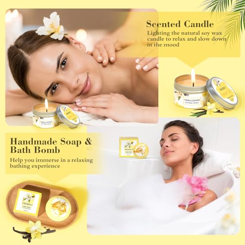 Birthday Gifts for Women, Relaxing Spa Gift Baskets for Women, Warm Vanilla Self Care Bath and Body Gift Set Care Package for Her Wife Mom Female Friends Bestie Sister Mothers Day Gifts - color: 8Pcs Warm Vanilla