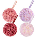 AmazerBath Loofah Sponge 75g/Piece, Exfoliating Bath Sponge Body Scrubber - Loofa Set of 4 - SunsetBerry Colors, Large - style: SunsetBerry
