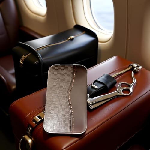 Manicure Set for Men and Women Professional Nail Clippers Kit with Travel Case Stainless Steel Pedicure Grooming Tools Accessories Nail Care Tools with Leather Case,Mothers Day - color: Brown-8pcs