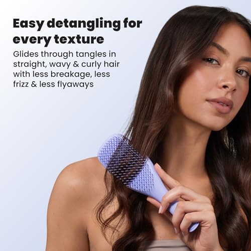 Tangle Teezer Ultimate Detangler Brush, Straight to Wavy, Sweet Lavender | Patented two-tier, regular-flex teeth reduce breakage & split ends on wet or dry hair; Shower-friendly hairbrush for all ages - color: Sweet Lavender