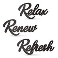 3 Pieces Bathroom Decor Black Wooden Bath Room Sign Bathroom Wall Art Farmhouse Relax Renew Refresh Sign (black) - color: Black