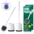 SonicPower Electric Toilet Brush & Scrubber – Self Cleaning Silicone Toilet Bowl Brush with UVC Light, Rechargeable Wireless Spinning Toilet Brush & Holder Set, Wall Mount or Floor Standing (2 Pack)