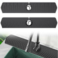 Kitchen Sink Faucet Mat, 30in Extra Long Foldable Silicone Faucet Guard & Splash Guard, 2026 Multi-Functional Draining Mat to Keep Countertops Dry, Protect Backsplash from Splash (Black) - color: Black