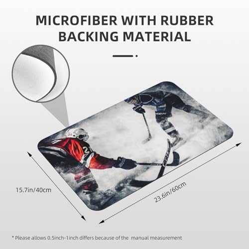 Stone Bath Mats for Bathroom Diatomaceous Earth Bath Mat Super Absorbent Floor Mat Ice Hockey Art Stone Drying Mats Quick Drying Diatomite Shower Mat for Bathtub Pad 15.7x23.6in - color: Ice Hockey Art