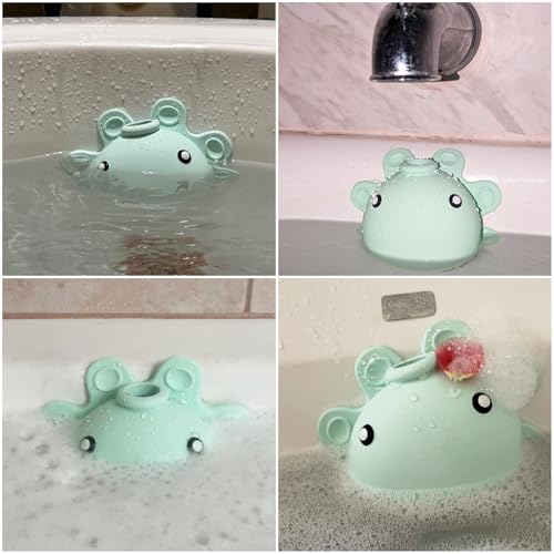 Bathtub Overflow Drain Cover - Silicone Bath Tub Drain Cover, Octopus Tub Overflow Drain Stopper with Suction Cups, Adds Inches of Water for Deeper Bath, Bathroom Spa Relaxing Accessory, Aqua Green - color: Squidward
