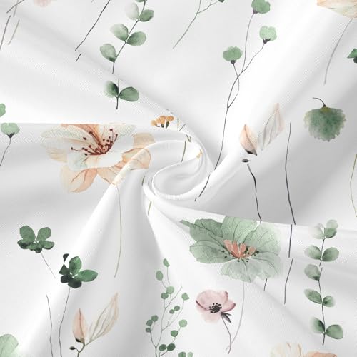 Gibelle Small Stall 3 in 1 Shower Curtain Set, Watercolor Floral Bath Curtain and PEVA Liner Set with 12 Double Sided Steel Hooks, Modern Waterproof Fabric Bathroom Curtain 36x72, Sage Green - color: Sage Green, size: 36"W x 72"L (Pack of 1)