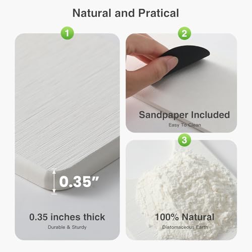 23.6" x 4" Stone Faucet Mat for Kitchen Sink, Quick Drying Diatomite Sink Tray, Faucet Sink Splash Guard for Prevents Moisture Buildup (White) - color: White, size: 23.6" x 4"