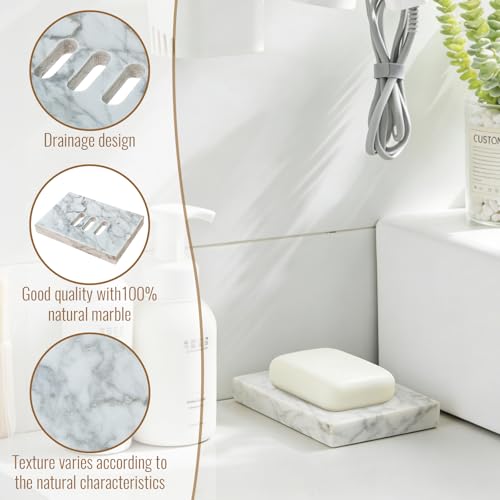 Soap Dishes Marble for Bathroom Kitchen, Shower Bar Soap Holder