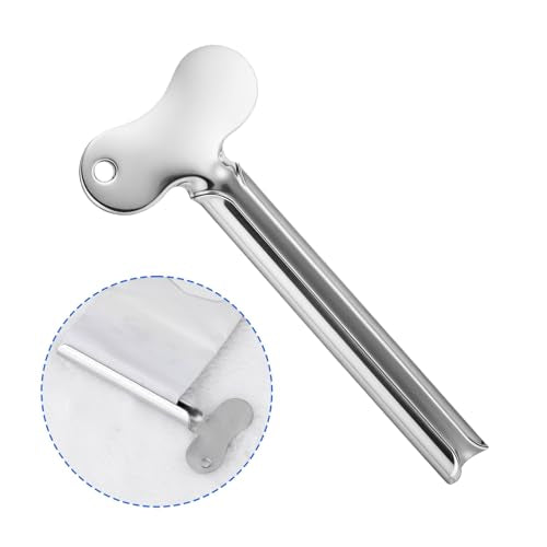 Mabor 4Pcs Toothpaste Tube Squeezer, Metal Toothpaste Key Squeezer Roller | Stainless Steel Tube Wringer Dispenser Tools for Paint Cream Cosmetic Hair Dye, Gold & Silver