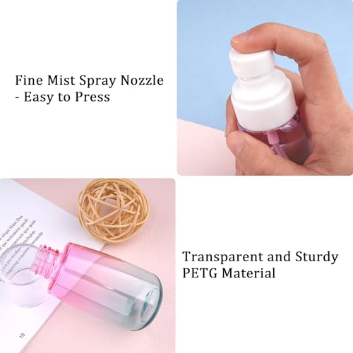 Cosywell Fine Mist Spray Bottles TSA Approved 2oz 60ml 3 Pack Leak Proof Travel Spray Bottle Empty Small Spray Bottles for Perfume Essential Oils Toners Rose Water Cosmetics (3Gradient Pink Blue) - color: 3 Gradient Pink Blue, size: 2 oz