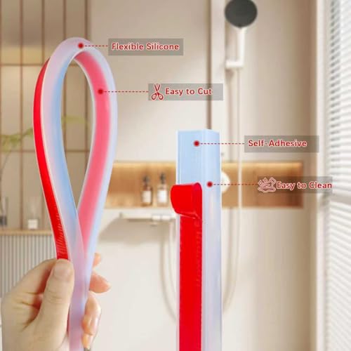 39Inch Shower Door Water Guard, Silicone Shower Threshold Water Dam, Glass Shower Door Seal Strip, Waterproof Bathroom Bottom Seal for Dry Wet Separation, Sink Barrier - style: 39inch