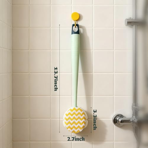 Bath Back Scrubber Brush for Shower,Dry Brushing Body Brush for Men Women Long Handle Exfoliator