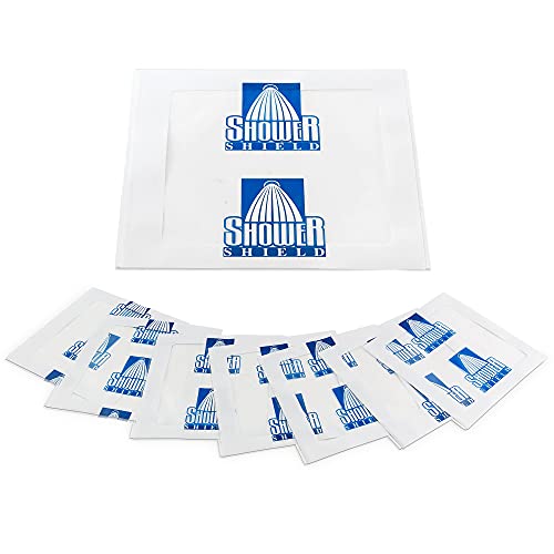 Shower Shield Catheter Cover for Shower – 7 x 7 Inch, 1 Week Supply –Dialysis Port Cover, Prevents Water Damage, Keeps Dressed Wounds Dry – Disposable, Waterproof, Transparent - size: 7x7 Inch (Pack of 7)