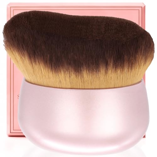 Extra Large Body Makeup Brush For Self Tanner, Leg Makeup &Bronzer Blend,75 mm Wide-headed Kabuki Brush Provides More Even &Pretty Application, Oval Face&Back Makeup Brush, Wet&Dry Use- Pink Rose Gold - color: Rose Gold